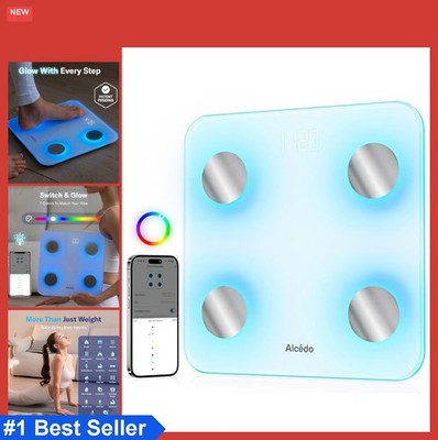 Smart Body Fat Scale Digital Bluetooth BMI Muscle Mass 400 lb White