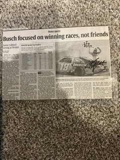 Kyle Busch Autographed Newspaper NASCAR