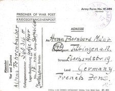 835910) DR Kriegegefangenenpostkt. 2.WK Lager Sheffield Yorkshire GB n. T&uuml;bingen