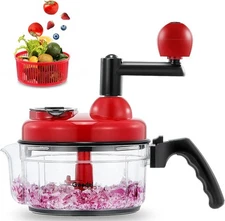 Manual Food Chopper, Vegetable Processor, Easy to Clean Rotary Chopper
