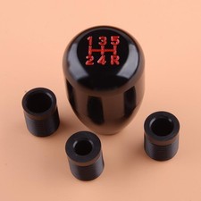 5-Gang Schaltknauf Schalthebel Schwarz Typ R mit 8mm 10mm 12mm Adaptern Neu