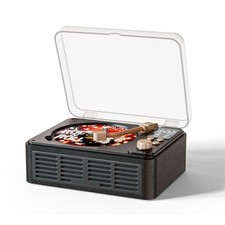 Retro CD Player with Bluetooth, Desktop CD Players for Home, Built-in Black