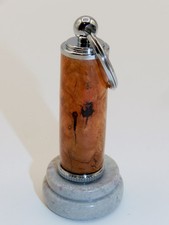 Hand Made Key Chain with Secret Compartment Pill Holder. Made w/ Cherry Burl.#46