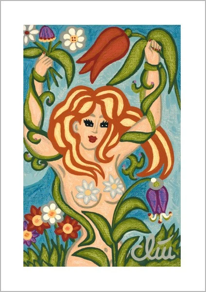 JACQUELINE DITT - Tempting Goddess of Spring A2 gross DRUCK Akt Erotik Frau - Bild 2 von 3