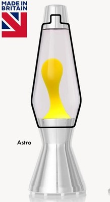 Original Mathmos replacement bottle YELLOW CLEAR lava lamp Astro lava lamp NEW ORIGINAL PACKAGING