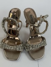 Badgley Mischka Rose Gold Rhinestones Embellished Sandals Heels Size 5
