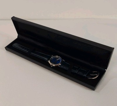 NEW! VTG Absolut Vodka L.E. Promo Advertising Watch w/Case Blue Leather Band Y2K