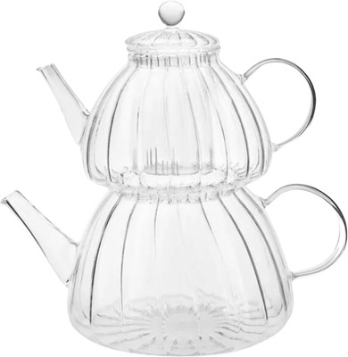 Lori Glas Teekanne mit Teeei - Türkische Transparent Teekanne Teekocher für lose