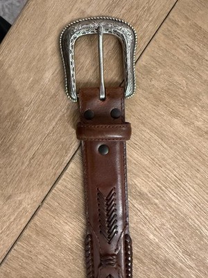 Vintage Western Leather Large Buckle Belt STREETS AHEAD BIG BUCKLE BELT- COGNAC – Maverick Fine  main image 4