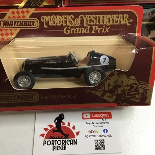 MATCHBOX MODELS YESTERYEAR Y14 BLACK 1935 E.R.A. “RIB” ERA RACE CAR 1/43 MIB MOY