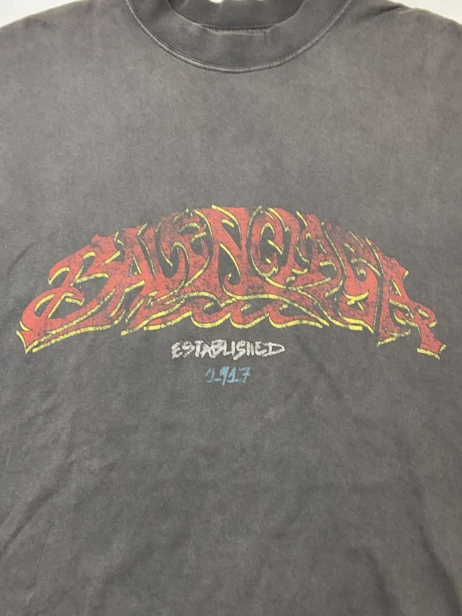 BALENCIAGA Vintage processed oversized T-shirt XS cotton gray thumbnail 8