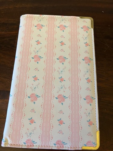 Server Book Pink Floral Faux Leather Cover EUC