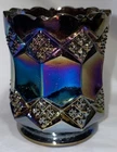 Vintage Imperial Carnival Glass Toothpick Holder Amethyst 2.5” Tall