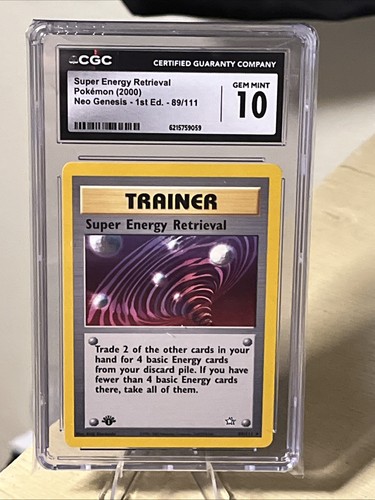 2000 POKEMON NEO GENESIS 1ST EDITION #89 SUPER ENERGY RETRIEVAL CGC 10