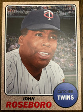 MINNESOTA TWINS: John Roseboro Custom Modern 1968 Style Art Card