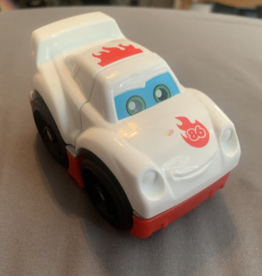Mega Bloks First Builders 3 Piece Race Car #86 Sound Works Fisher Price