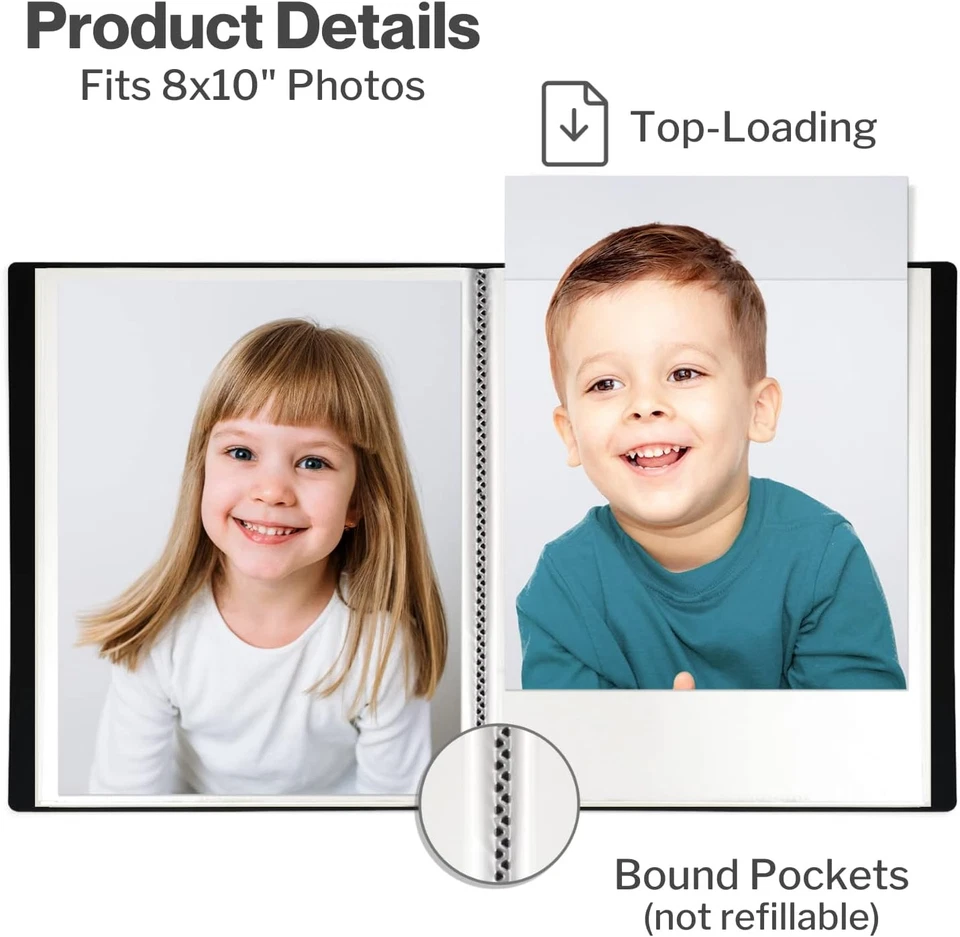 Carpeta portafolio para fotos de 8x10 24 páginas tiene capacidad para 48 fotos con mangas transparentes  Foto 2 de 4