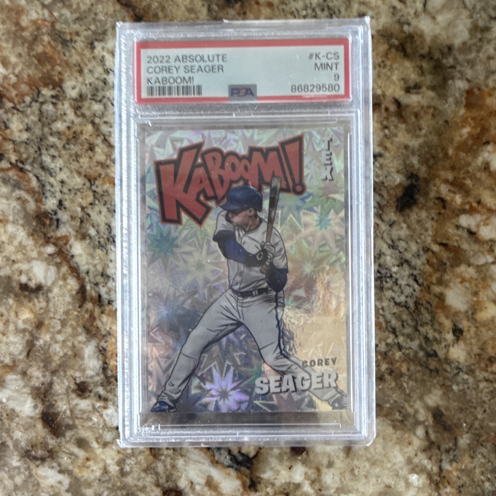 2022 Panini Absolute Corey Seager Kaboom! Insert #K-CS Texas Rangers PSA 9 view 1