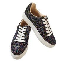 Betsey Johnson SB-SIDNY Black Glitter Women's Lightweight Athletic Sneakers NWOT