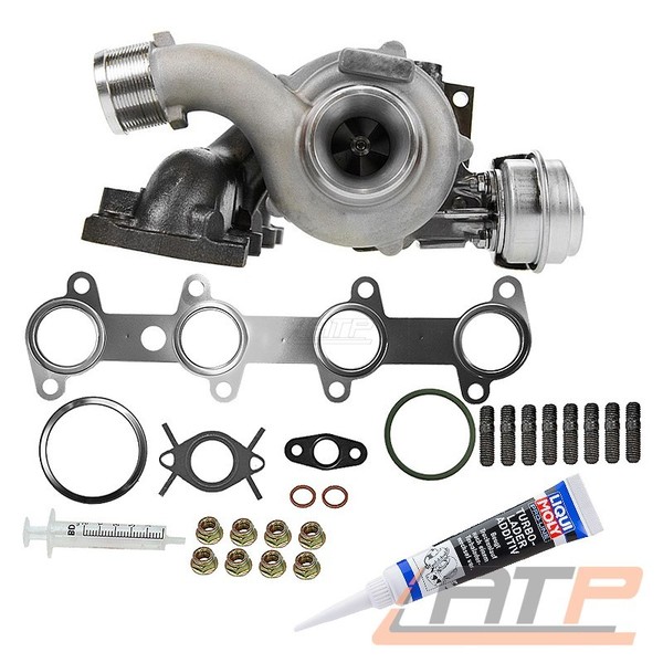 ABGAS-TURBO-LADER+KRÜMMER+DICHTSATZ Montagesatz FÜR Opel Astra H Signum 1.9 Cdti-image