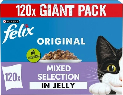 FELIX Original Mixed Selection in Jelly Wet Cat Food 120 x 85g Pouches