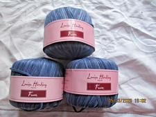 3 x 50g Balls Louisa Harding Fauve Yarn, #14 Denim Blue plus remnant