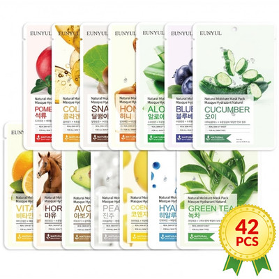 Korean Face Mask Sheet Pack 42pcs Hydrating Moisturizing Skincare All Skin Types