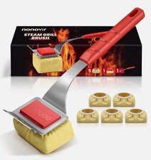 Grill Brush Bristle Free  5 Replaceable Pads, Steam Grill Brush for Outdoor ...