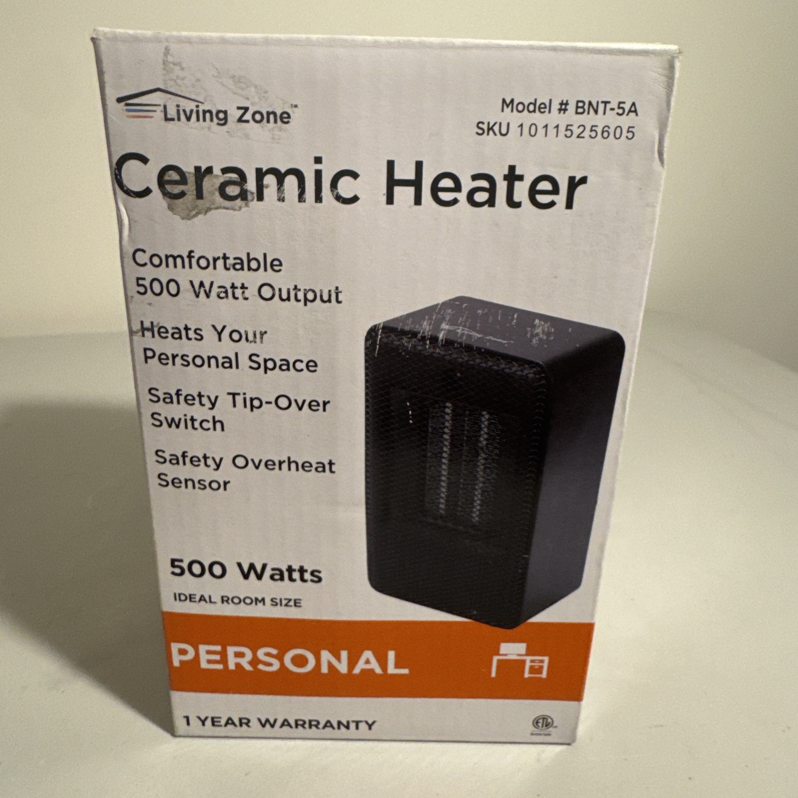 living zone 500-Watt 7 in. Electric Personal Ceramic Space H