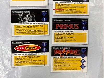 Rare 1999 The Family Values Tour Collector Cards Music Trading HTF