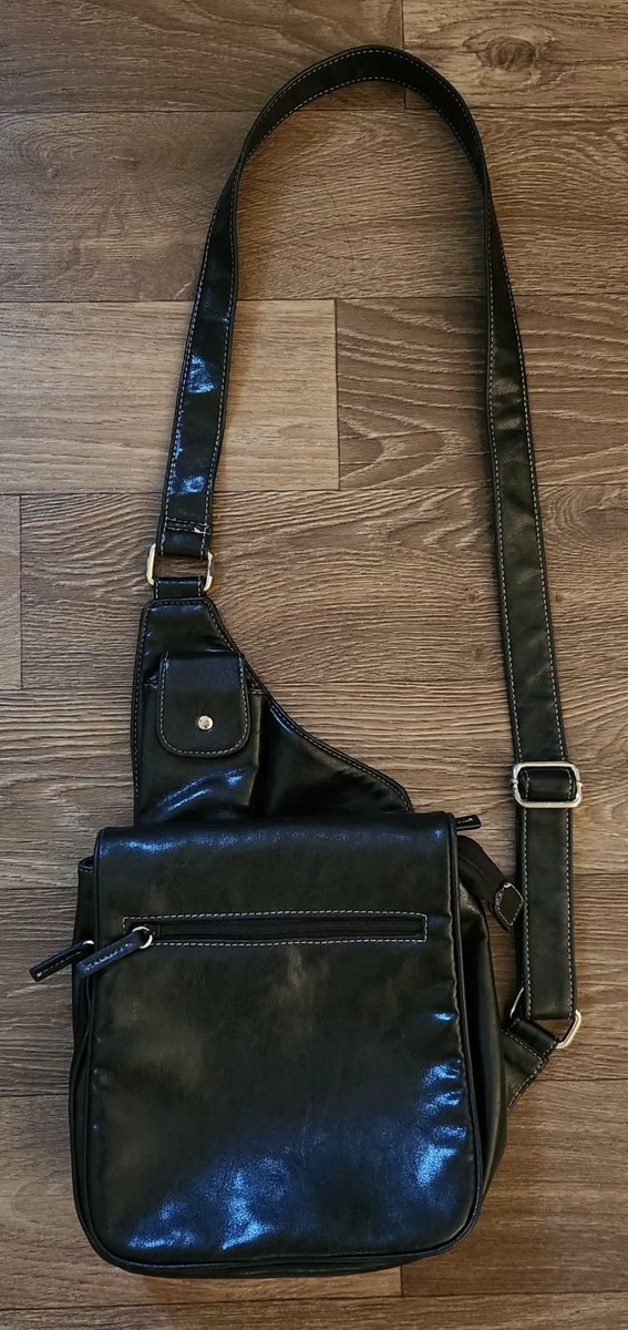 ALFRED DUNNER BLACK CROSS BODY SHOULDER BAG HANDBAG PURSE