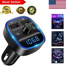 Bluetooth FM Transmitter  Dual USB Car Charger - Hands-Free Calling Adapter