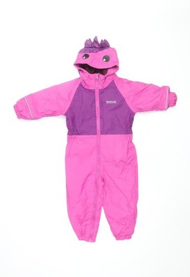 Regatta Jumpsuit Mädchen rosa lila, 2 Jahre, mit Kapuze & wasserabweisend