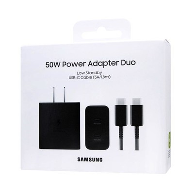 Samsung T5020 50W PD Duo Power Adapter with 6ft. 5A USB-C Cable (Retail Box)