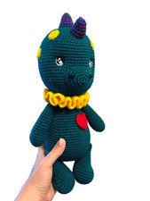 Crochet Dinosaur Amigurumi Plush T-Rex Handmade Stuffed Toy Gift Cute 14 in