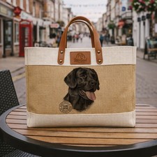 Black Labrador Tote Bag Large Dog Shopper Personalised Womens Handbag KDC03