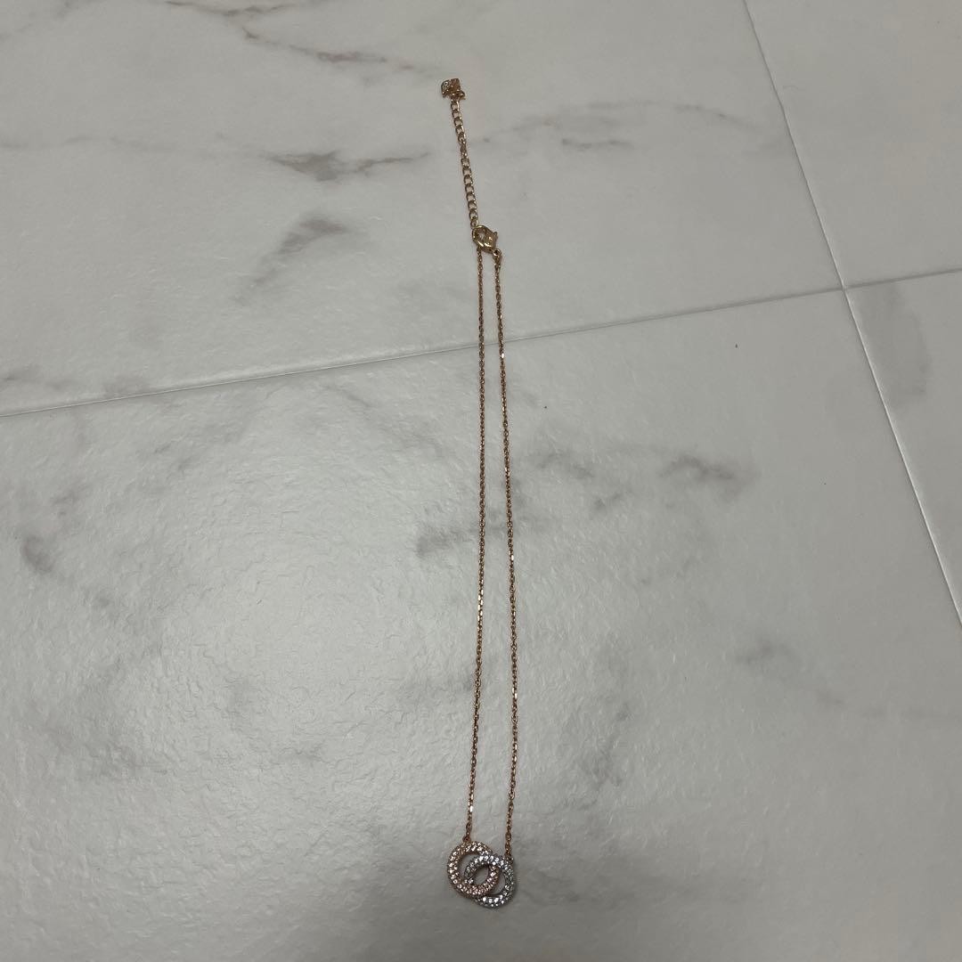 Swarovski Stone Interlocking Circle Necklace Whit… - image 4