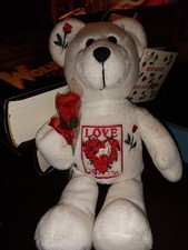 2005 Red Rose Love Postal 29cent Stamp 9.5  White Bear with Love Poem Card Tag