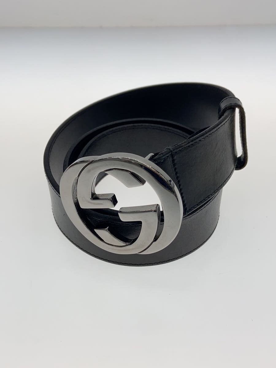 GUCCI Men's Leather Belt, Black, 114984 214264 80 32
