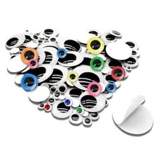 TOAOB 100pcs Wiggle Googly Eyes Self Adhesive Craft Sticker Eye 6mm to 35mm