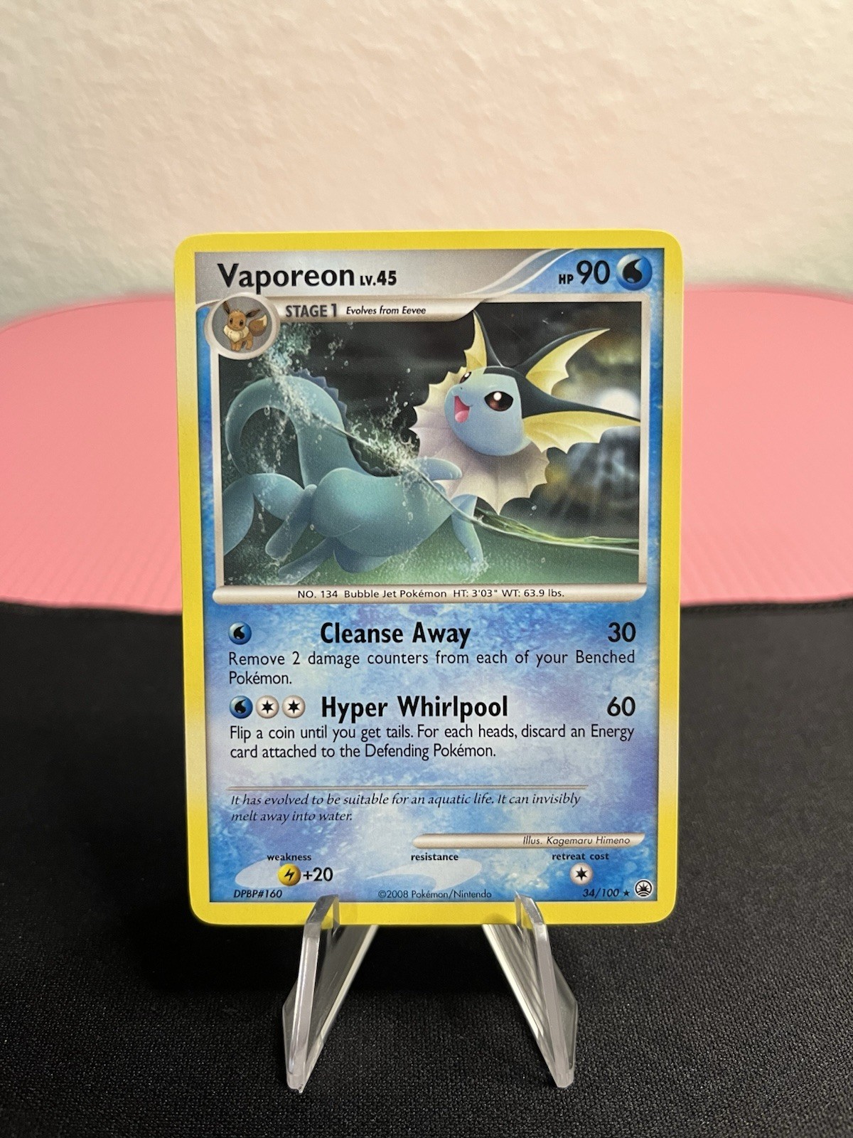 Vaporeon 34/100 Pokemon Majestic Dawn - 2008 Non-Holo Rare Trading Card - NM