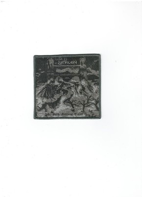SATYRICON,BACK MEDIEVAL TIMES,SEW ON GRAY BORDER WOVEN PATCH