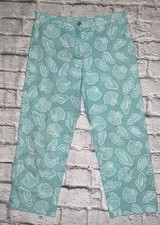 LILLY PULITZER Crop/Capri Pants Aqua Blue Shells Cotton/Spandex Size 4P