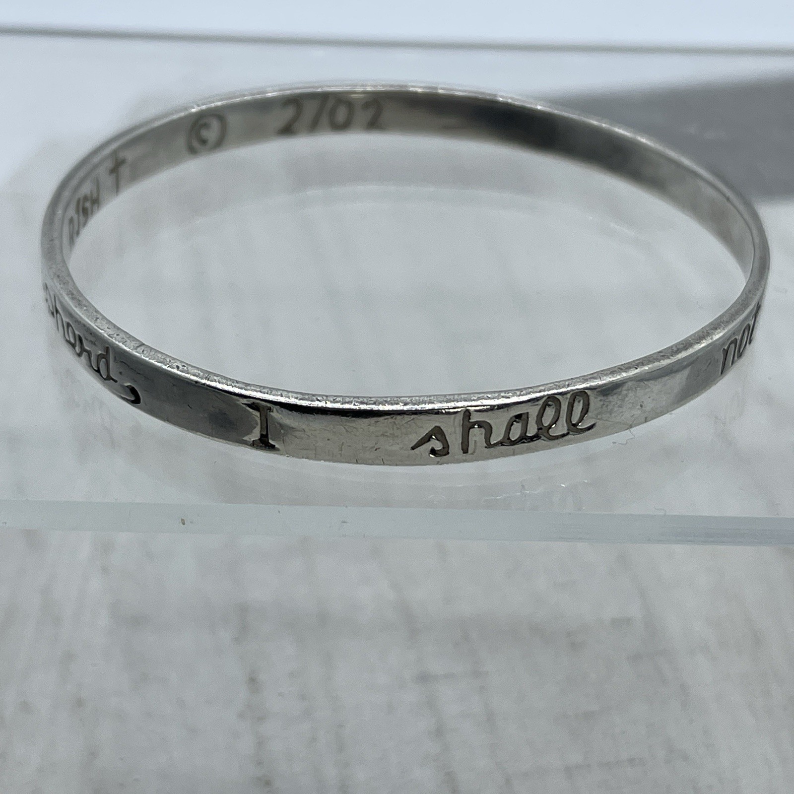 Sterling Silver Scripture Bangle Bracelet Psalm 2… - image 4