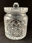 WATERFORD - VTG Crystal Biscuit Barrel Lismore Pattern Jar with Lid
