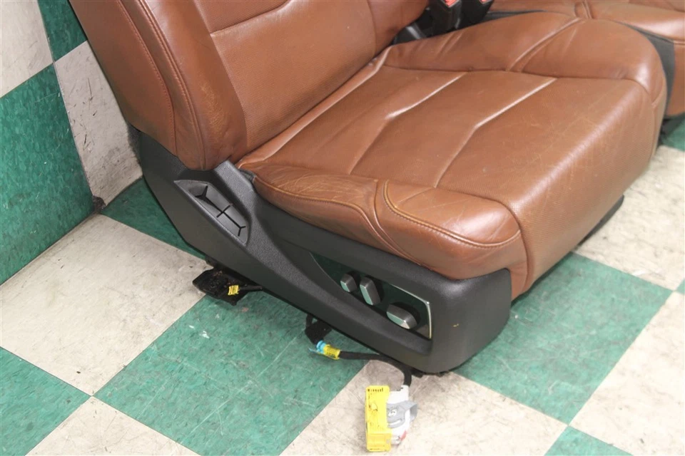 15' *WEAR* ESCALADE Brown Leather Front Heat Cool Lane Keep Power Bucket Seats Foto 4 de 4