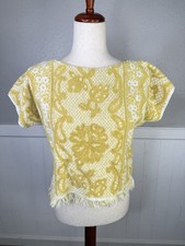 Vtg Towel Top Handmade Towel Upcycled Pullover Swim Hippie Boho 60s 70s Crop