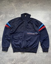 Veste Adidas Ventex Trefoil Bleu USA Etats unis JO 80'S Vintage Jacket - 180 / L