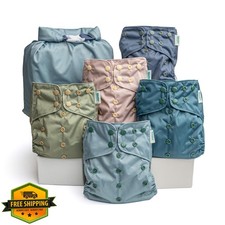 Kinder Cloth Diapers One Size Reusable Pocket, Coastal Calm, 5 Pack, No Inserts