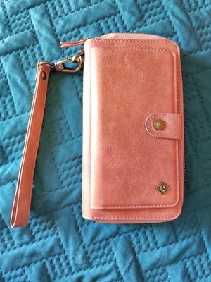 POLA Luxury Fashion Pink Leather Multi Use Wallet